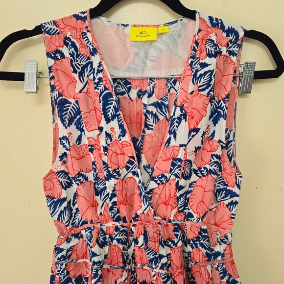 Anthropologie Roller Rabbit Hibiscus Floral Print Mini Dress Blue Red Size XS - Picture 6 of 10